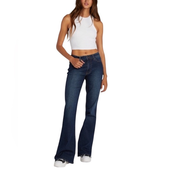RSQ Low Rise Flare Leg Denim Jeans Women’s Size 29 Stretch Casual Retro Boho Y2K - Picture 1 of 16